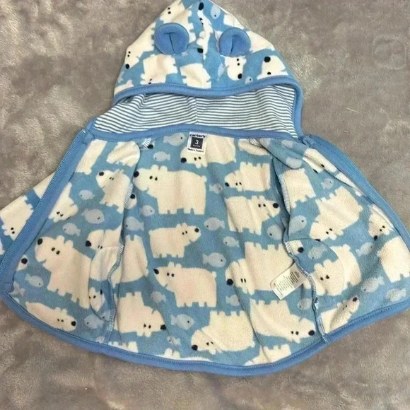 Carter’s - full zip  fleece hoodie jacket. Size 3 months - Picture 6 of 6